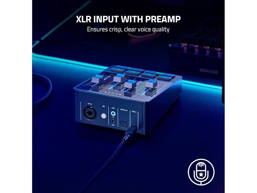 RAZER オーディオミキサー 4チャンネル Razer Audio Mixer Mute button streaming distribution 4